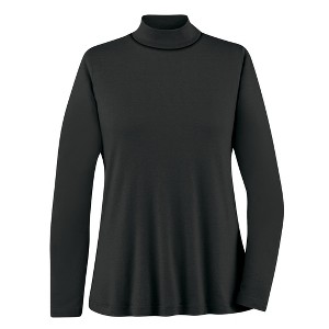 Collections Etc Easy-to-Wear Ladies Mockneck Knit Long Sleeve Top - 1 of 4