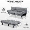 MUUEGM 71" Memory Foam Futon Sofa Bed| Convertible Sleeper Sofa with 3-Position Adjustable Backrest and 4-Position Armrest - 2 of 4