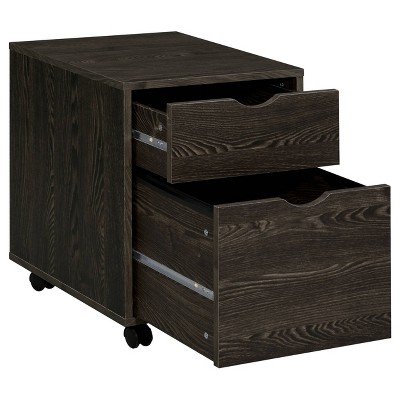 Noorvik Dark Oak and Chrome 3-Piece Writing Desk Set