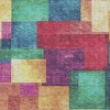 Gold Navy Blue And Purple Geometric Washable Indoor Outdoor Area Rug - 4 of 4