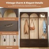 KWPZQEB Hall Tree with Bench & 3 Large Storage Drawers, 3-in-1 Entryway Bench with 8 Coat Hooks & Open storage rack for Mudroom, Living Room - 4 of 4