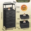 Dresser with 4 Drawers, Tall Nightstand and End Table with Charging Station, LED Light, Fabric Bins, Wood Shelf, USB Ports and Outlets - 3 of 4