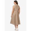 Jessica London Women's Plus Size Stretch Cotton Sleeveless Shirtdress - 3 of 4