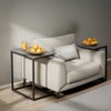 C-shaped End table, side table, sofa C-shaped table, metal frame sofa table, large area sofa table for living room, bedroom and home office - 3 of 4