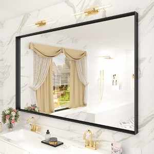 Apmir High-Strength Tempered Glass and Aluminum Alloy Framed French Cleat Mounted Wall Decor Bathroom Vanity Mirror with 5-Year Warranty - 1 of 4