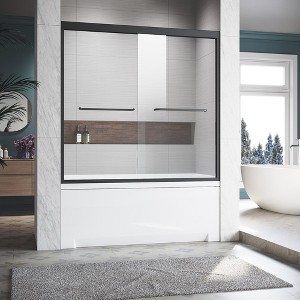 Semi-frameless Sliding Glass Shower Doors With Round Stainless Steel Rust-proof Handle Smooth And Quiet Bathtub Door - 1 of 4
