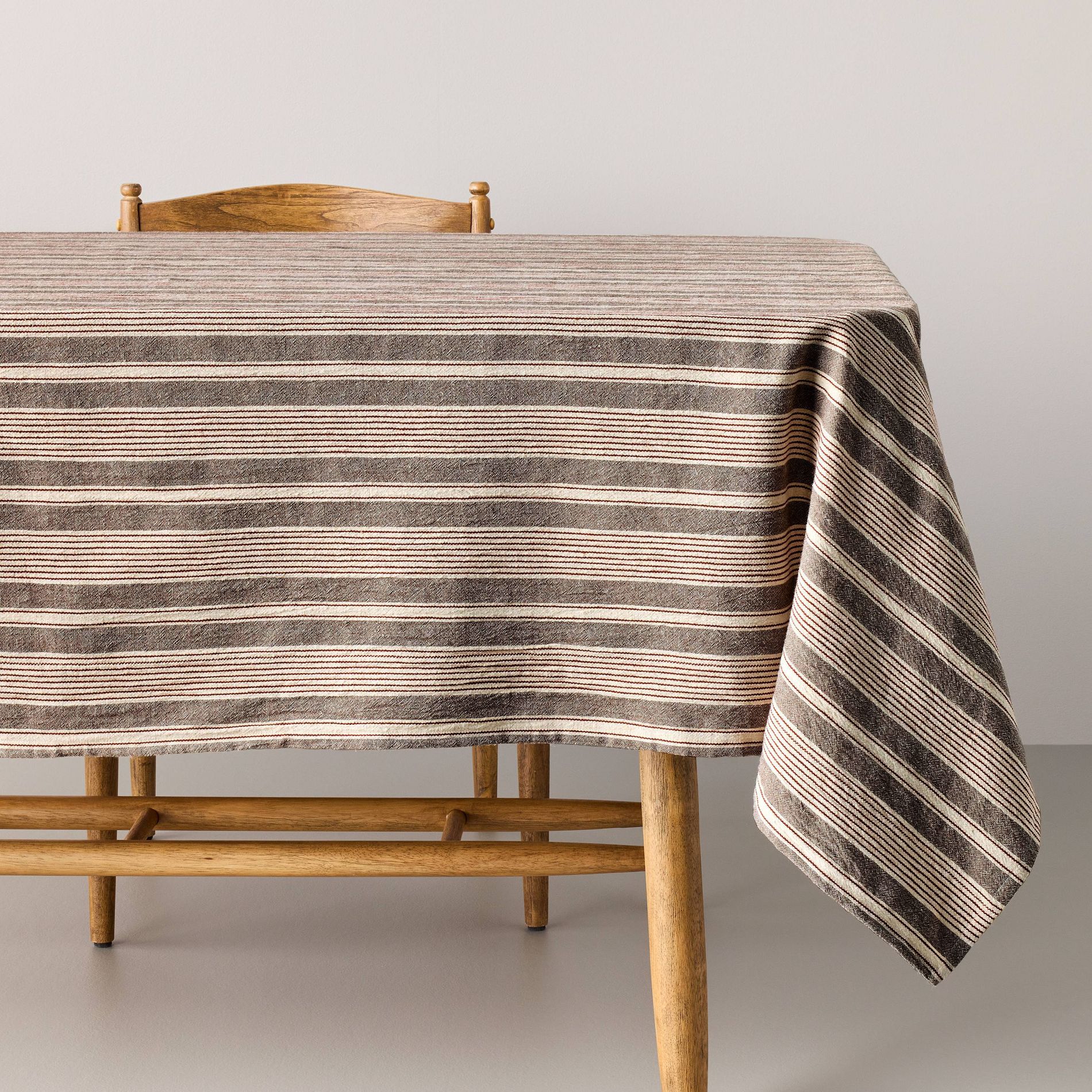 84"x60" Tablecloth Toffee Stripe - Hearth & Hand™ with Magnolia