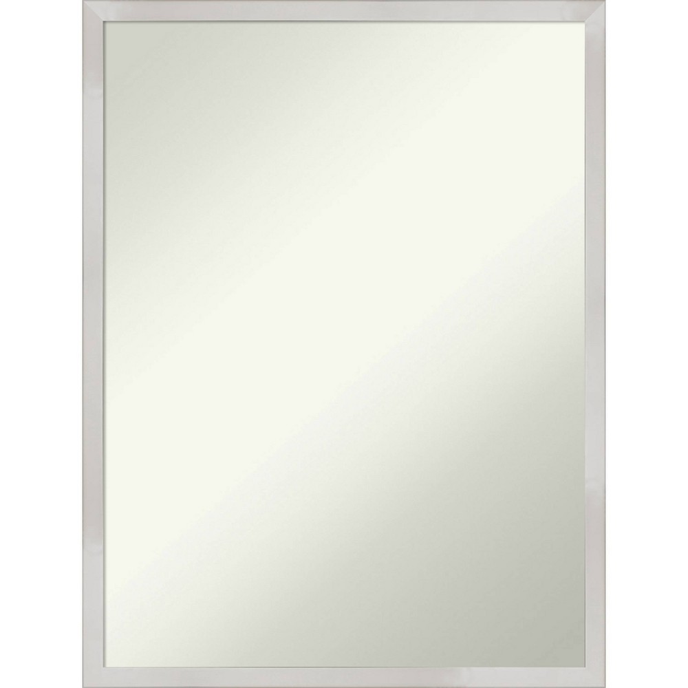 20" x 26" Non-Beveled Svelte Silver Wood Bathroom Wall Mirror - Amanti Art: Modern Rectangular Vanity, Includes Mount Hardware