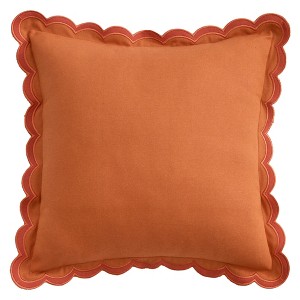 REGALWOVEN Cotton Throw Pillow Covers with Scalloped Wavy Edge Designs for Sofa Couch Living Room Home Decor 18 x 18 Inch 1 Pc - 1 of 4
