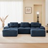AENKYO 117-Inch Square Cloud Couch Modular Sectional Sofa with Two Ottomans, No Assembly Required - Ergonomic Floor Lounge for Living Room - Camel - 3 of 4