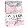 Big Dot of Happiness Pink Winter Wonderland - Holiday Snowflake Birthday and Baby Shower Gift Favor Bags - Party Goodie Boxes - Set of 12 - 3 of 4