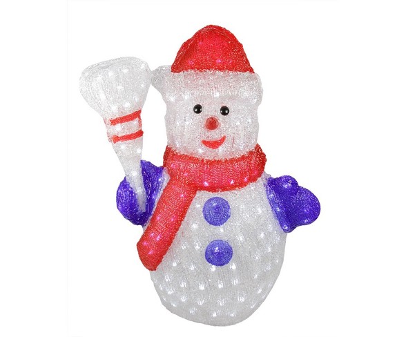 Christmas Central 24" Pre-lit Commercial Grade Acrylic Snowman Christmas Display Decoration - Polar White LED Lights