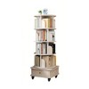 LIVAREEmlen 5 Tier Rotating Bookshelf,360° Display Round Spinning Bookshelf with Wheels, Space-Saving,Small Space Rotating Bookshelf Tower,White - 2 of 4
