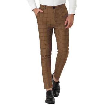Lars Amadeus Houndstooth Dress Pants for Men's Big and Tall Plaid