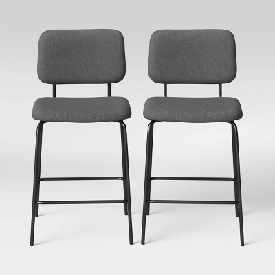 Photo 1 of 2pk Square Back Upholstered Counter Height Barstools - Room Essentials™