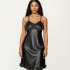 Anna-Kaci Lounge Women's Satin Midi Slip Dress with 3D Floral Trim Bodice and Ruffled Hem Detail for a Soft Sculpted Silhouette - 4 of 4