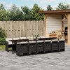 vidaXL Patio Dining Set with Cushions Table and Chair Furniture Poly Rattan - Black and Cream Glass 12 - 2 of 4