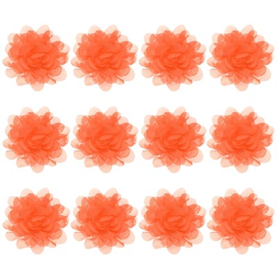 Unique Bargains Mesh Fabric Full Chiffon Flowers for DIY 12 Pcs