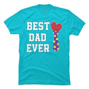 Men's Design By Humans Best Dad Ever Heart Tie By sukhendu12 T-Shirt - 1 of 2