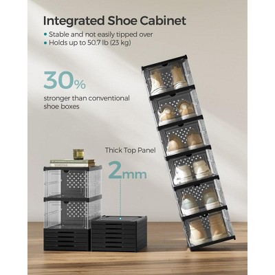 SONGICS Shoe Boxes, Pack Of 6 Stackable Shoe Storage Organiser