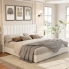 AMERLIFE Lift Up Storage Bed Frame with Vertical Channel Tufted Headboard and Wingback - 2 of 4