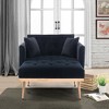 CAINAS 3-in-1 Convertible Accent Chair Bed with Adjustable Back&2 Pillows,Luxury Velvet Armchair Chaise Lounge for Living Room&Bedroom - 3 of 4