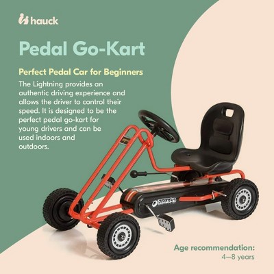 Orange Ergonomic Pedal Go Kart with Hand Brake