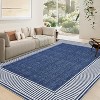 Modern Striped Area Rugs Washable Soft Rug for Living Room Thin Low Pile Non Slip Stain Resistant Carpet for Bedroom Office Farmhouse - 3 of 4
