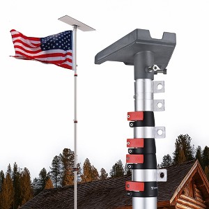 Yescom EZ GO 25ft Starlink Gen 3 Ground Pole Mount Kit with Adapter Telescopic Flagpole Mount for Outside House Inground Camping Tailgating Silver - 1 of 4