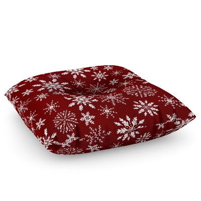 Iveta Abolina Silent Night Red Square Floor Pillow - Deny Designs