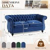 Blue Velvet Mid-Century Loveseat, Tufted, Rolled Arms, Deep Seat, Nailhead Trim, Gourd Legs for Living Room or Apartment - 2 of 4