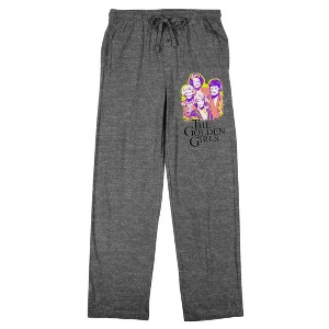 Golden Girls Pink Character Art Men's Gray Heather Sleep Pajama Pants - 1 of 4