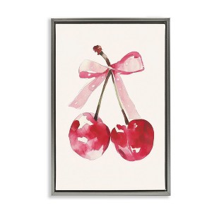 Stupell Industries Mod Cherries Tied in Bow, 25" x 17" - 1 of 4