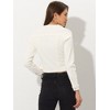 Allegra K Women's Collarless Button Down Crop Jean Denim Jackets - image 3 of 4