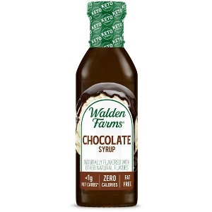 Walden Farms Chocolate Syrup - Vegan Chocolate Syrup Alternative for Ice Cream, Desserts, and Beverages, 12 oz Bottle - 1 of 3