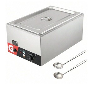 Coucheta 20QT Electric Food Warmer - Commercial Stainless Steel Steam Table with Adjustable Temp (86-185°F), Includes Lid & Serving Ladles - 1 of 4