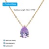 Unique Bargains Women's Birthstone Cubic Zirconia 18K Gold Plated Teardrop Necklace 17.7" - 2 of 4