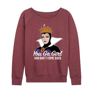 Women's - Disney Princess - You Go Girl Lightweight French Terry Wide Neck Long Sleeve Shirt - 1 of 4