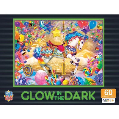 MasterPieces Puzzles Collection -  Carousel Dreams Glow in the Dark 60 Piece Right Fit Jigsaw Puzzle