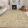 Vintage Rug for Living Room Washable Floral Print Bedroom Carpet, Non-Slip Oriental Distressed Floor Mat - 2 of 4