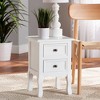 Caelan Wood 2 Drawer Nightstand White - Baxton Studio: Traditional Style, MDF Frame, No Assembly Required - 3 of 4