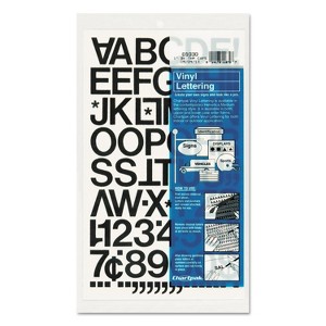 Chartpak Press-On Vinyl Letters & Numbers Self Adhesive Black 1"h 88/Pack 01030 - 1 of 1