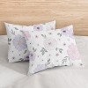 Sweet Jojo Designs Queen Duvet Cover and Shams Set Watercolor Floral Purple Pink Grey 3pc - 4 of 4