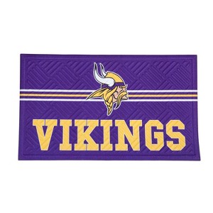 Evergreen NFL Minnesota Vikings Embossed Mat Cross Hatch Indoor and Outdoor Doormat - 1 of 3