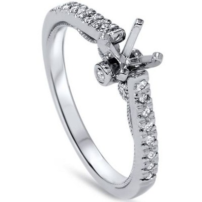 Pompeii3 1/6ct Diamond Engagement Setting 14K White Gold