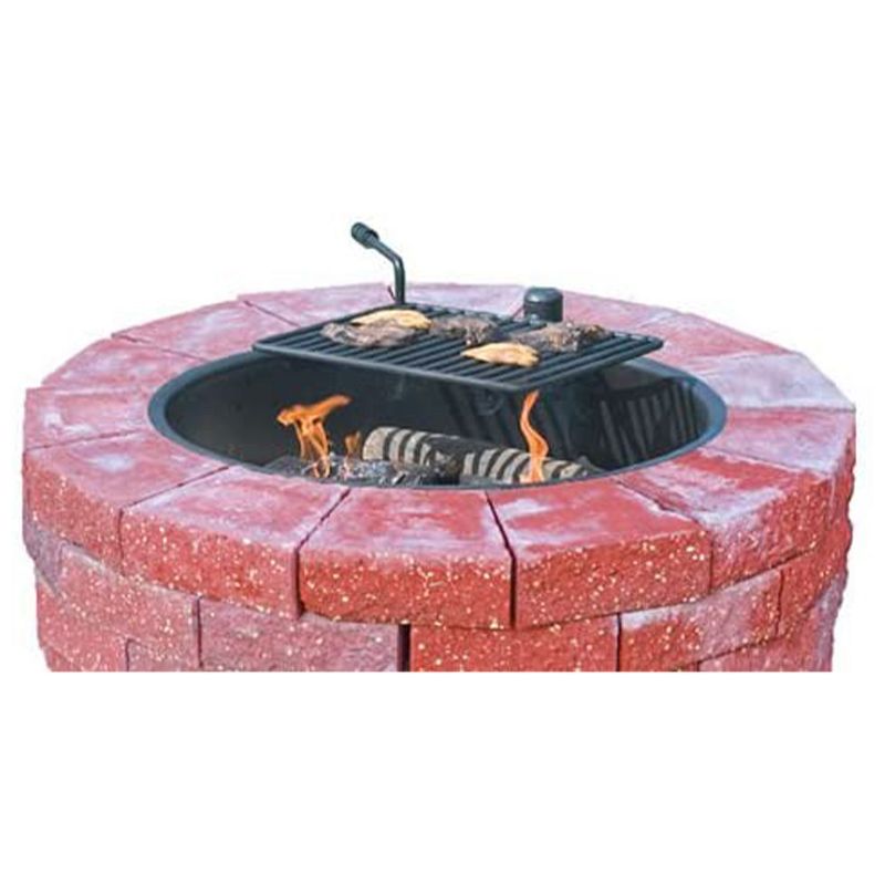Pilot Rock 30 Inch Heavy Duty Steel Ground Fire Pit Ring Insert Liner and Metal Cooking Grate for Grilling, Camping, and Backyard Bonfires, Black, 5 of 6