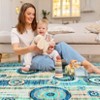 2x6 Washable Runner Rug Modern Abstract Non-Slip Backing Stain Resistant Geometric Indoor Low Pile Rug for Bedroom & Kitchen Blue/Green - 4 of 4