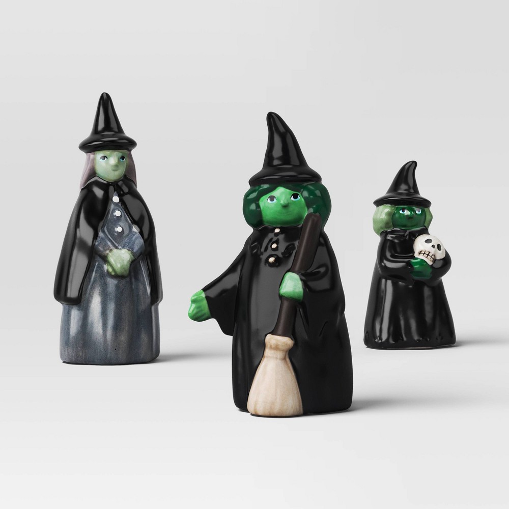 3pc Witch Mini Mantle Ceramic Decorative Accent Set - Hyde and EEK! Boutique™