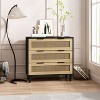 31.50"3-Drawers Rattan Storage Cabinet Rattan Drawer,for Bedroom,Living Room,Hallways - 3 of 4
