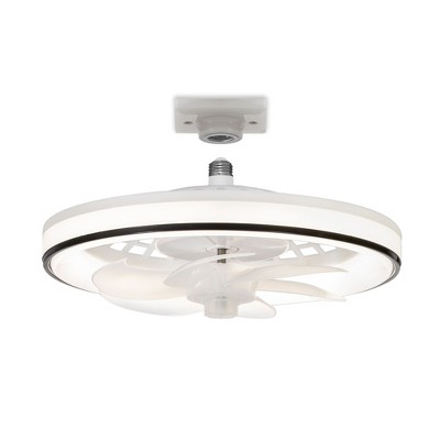 Airsurfer Multi-Directional Light Socket Fan with Remote 13" Screw-in Ceiling Fan